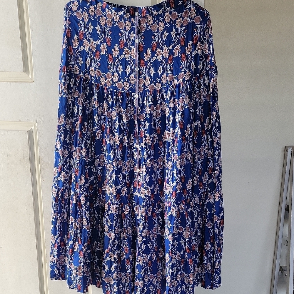MAXI Studio Floral Blue Maxi Skirt Size S